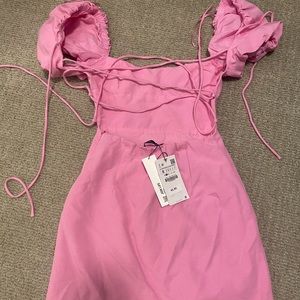 Zara puffer sleeve mini dress